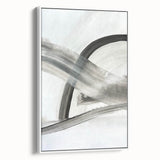 Contemporary Abstract Art – Minimalist Gray & White Modern Painting
