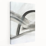 Contemporary Abstract Art – Minimalist Gray & White Modern Painting