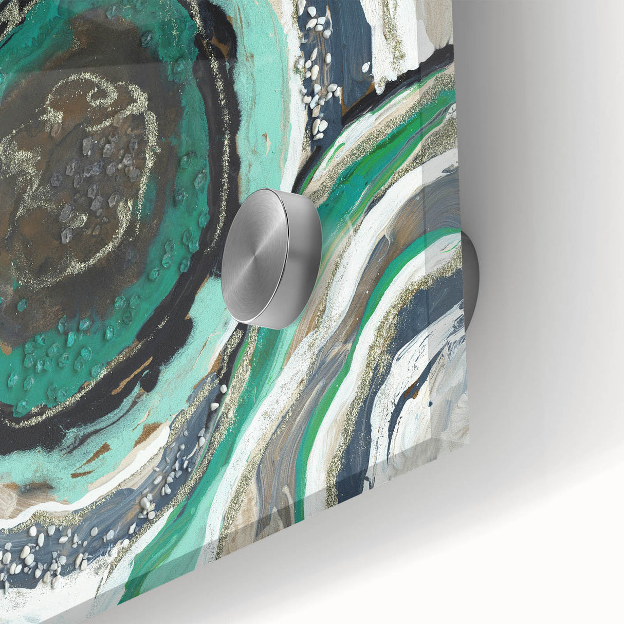 Serene Landscape Photography Prints – Abstract Green Geode Art