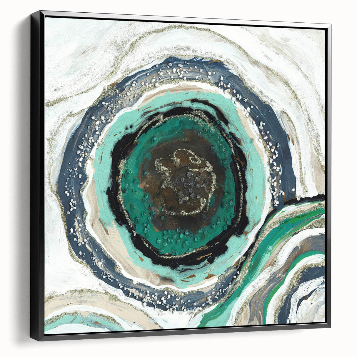 Serene Landscape Photography Prints – Abstract Green Geode Art