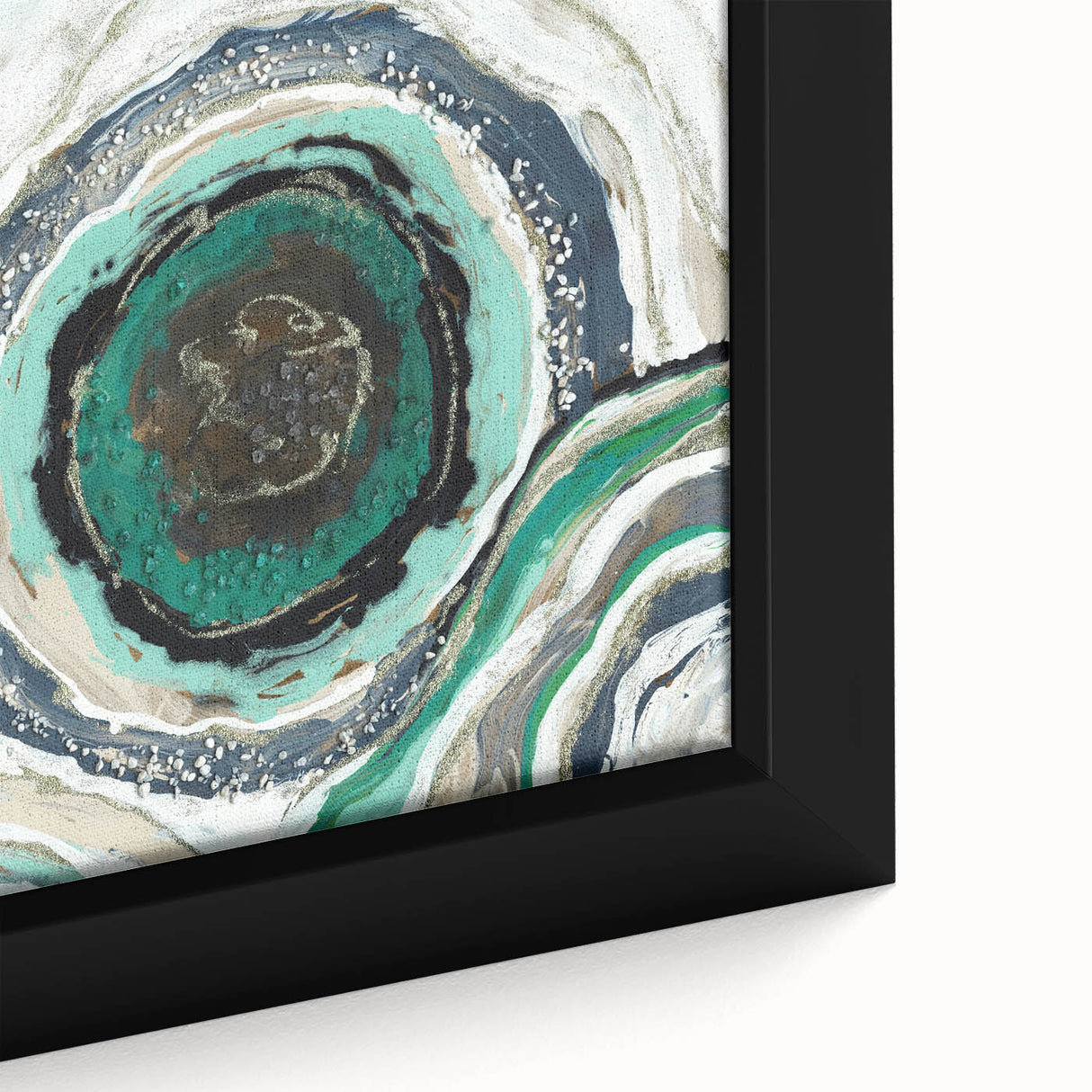 Serene Landscape Photography Prints – Abstract Green Geode Art