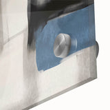 Large Abstract Wall Decor – Black, Blue, and Neutral Brush Blocks