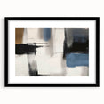 Large Abstract Wall Decor – Black, Blue, and Neutral Brush Blocks