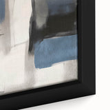 Large Abstract Wall Decor – Black, Blue, and Neutral Brush Blocks