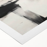 Large Abstract Wall Decor – Black, Blue, and Neutral Brush Blocks