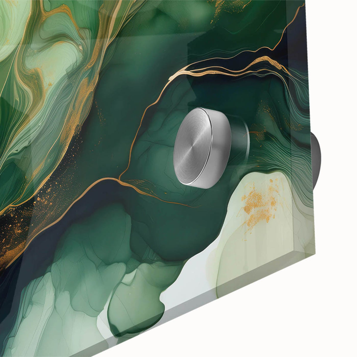 Green and Brown Fluid Abstract Wall Art - Fluid Art Paintings for Walls