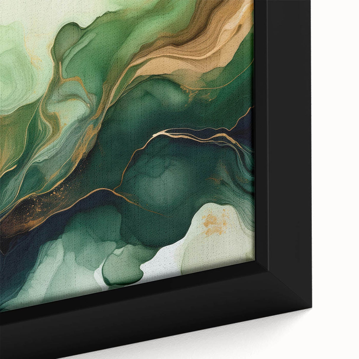 Green and Brown Fluid Abstract Wall Art - Fluid Art Paintings for Walls