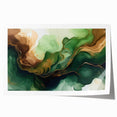 Green and Brown Fluid Abstract Wall Art - Fluid Art Paintings for Walls
