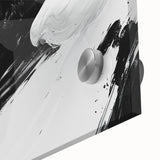 Bold Black and White Abstract Wall Art - Expressive Brushstroke Canvas