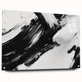 Bold Black and White Abstract Wall Art - Expressive Brushstroke Canvas