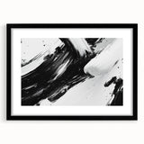 Bold Black and White Abstract Wall Art - Expressive Brushstroke Canvas
