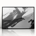 Bold Black and White Abstract Wall Art - Expressive Brushstroke Canvas