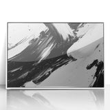 Bold Black and White Abstract Wall Art - Expressive Brushstroke Canvas