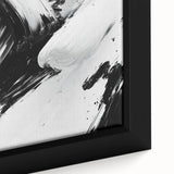 Bold Black and White Abstract Wall Art - Expressive Brushstroke Canvas