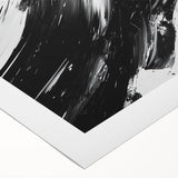 Bold Black and White Abstract Wall Art - Expressive Brushstroke Canvas