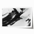 Bold Black and White Abstract Wall Art - Expressive Brushstroke Canvas