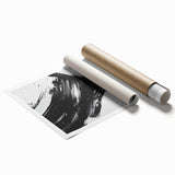 Bold Black and White Abstract Wall Art - Expressive Brushstroke Canvas