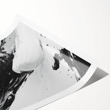 Bold Black and White Abstract Wall Art - Expressive Brushstroke Canvas