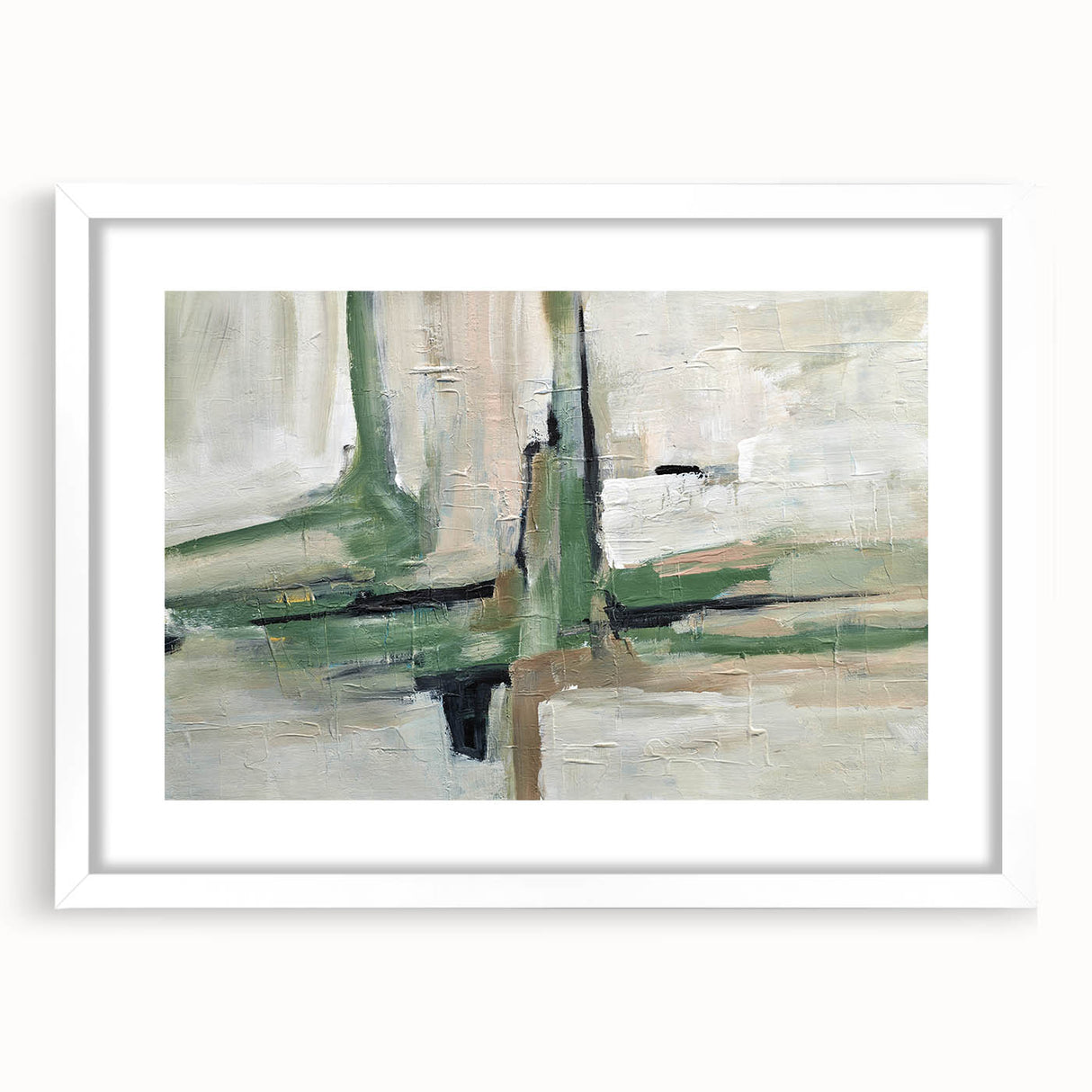 Minimal Sage Balance – Geometric Abstract Art Prints for Interiors