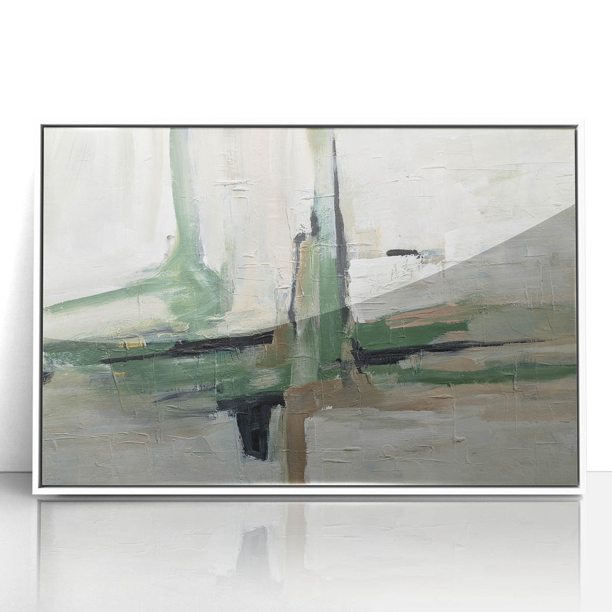 Minimal Sage Balance – Geometric Abstract Art Prints for Interiors