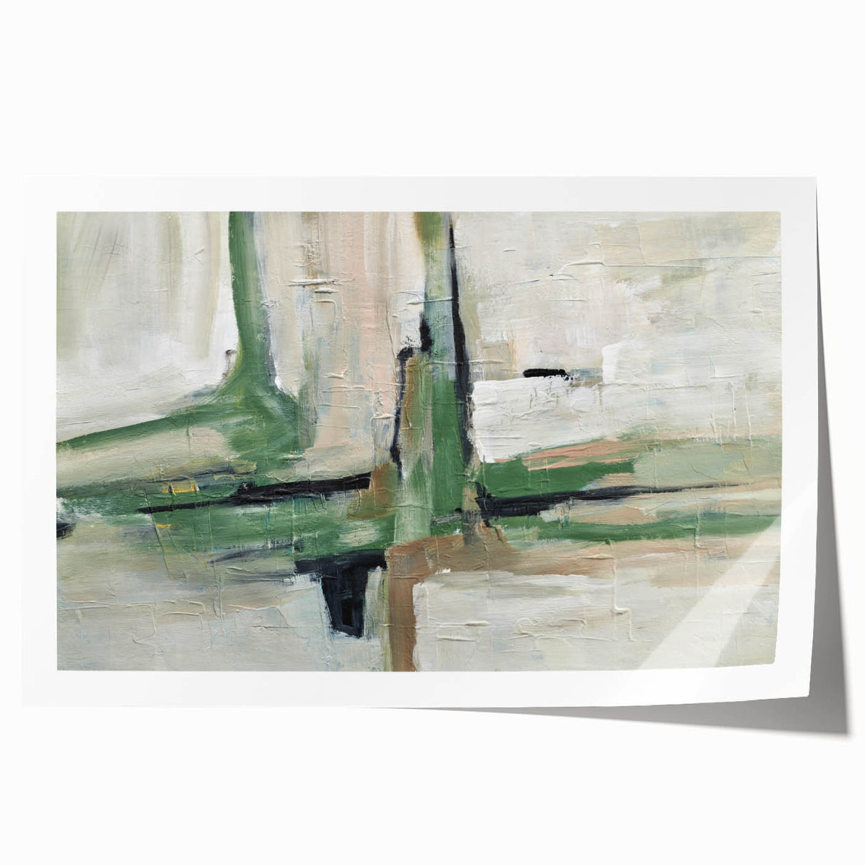 Minimal Sage Balance – Geometric Abstract Art Prints for Interiors