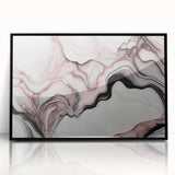 Luxury Abstract Wall Art – Black, White & Blush Pink Canvas