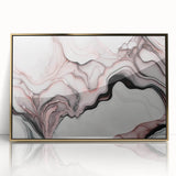 Luxury Abstract Wall Art – Black, White & Blush Pink Canvas
