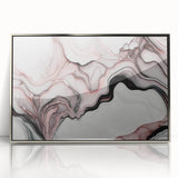 Luxury Abstract Wall Art – Black, White & Blush Pink Canvas