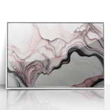 Luxury Abstract Wall Art – Black, White & Blush Pink Canvas
