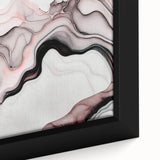 Luxury Abstract Wall Art – Black, White & Blush Pink Canvas