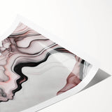 Luxury Abstract Wall Art – Black, White & Blush Pink Canvas