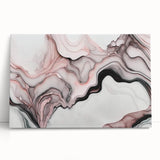 Luxury Abstract Wall Art – Black, White & Blush Pink Canvas