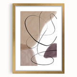 Earthen Harmony Abstracts – Neutral Minimalist Line Art Wall Print