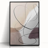Earthen Harmony Abstracts – Neutral Minimalist Line Art Wall Print