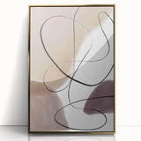 Earthen Harmony Abstracts – Neutral Minimalist Line Art Wall Print