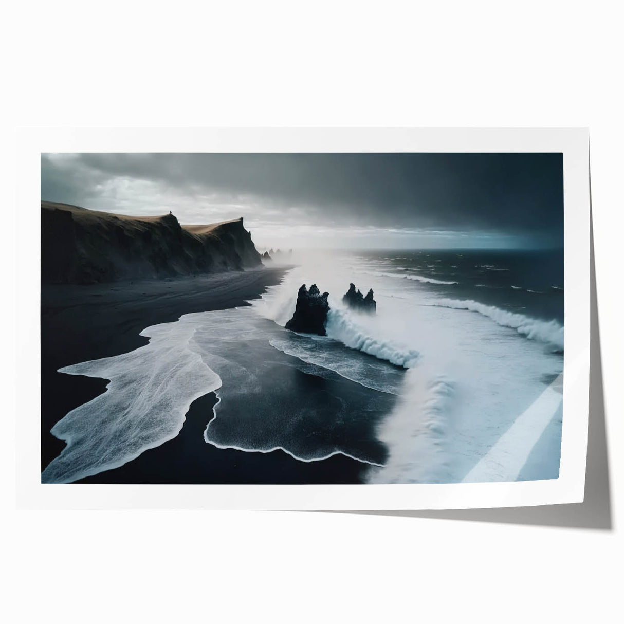Stormy Black Sand Beach – Fine Art Ocean Photography