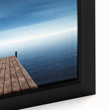 Minimalist Coastal Landscape Art – Wooden Pier Over Calm Blue Sea