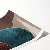 Abstract Art for Sale - Teal and Brown Geometric Canvas Print