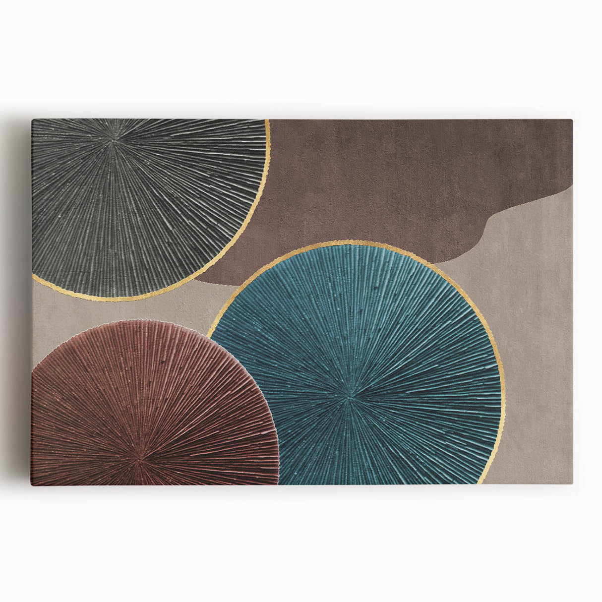 Abstract Art for Sale - Teal and Brown Geometric Canvas Print