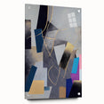Moody Modern Wall Art – Geometric Abstract Painting in Navy & Gold