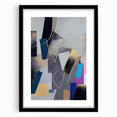 Moody Modern Wall Art – Geometric Abstract Painting in Navy & Gold
