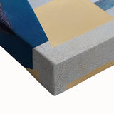 Moody Modern Wall Art – Geometric Abstract Painting in Navy & Gold