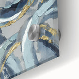 Calming Landscape Acrylic Prints – Navy & Gold Abstract Art