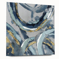 Calming Landscape Acrylic Prints – Navy & Gold Abstract Art