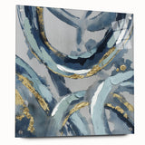 Calming Landscape Acrylic Prints – Navy & Gold Abstract Art
