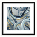 Calming Landscape Acrylic Prints – Navy & Gold Abstract Art