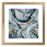 Calming Landscape Acrylic Prints – Navy & Gold Abstract Art
