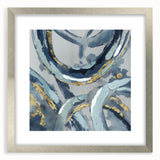 Calming Landscape Acrylic Prints – Navy & Gold Abstract Art