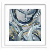 Calming Landscape Acrylic Prints – Navy & Gold Abstract Art