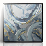 Calming Landscape Acrylic Prints – Navy & Gold Abstract Art